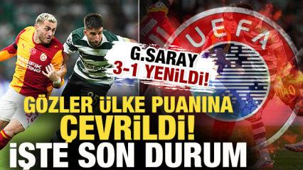 Galatasaray 3-1 mağlup oldu, g&ouml;zler UEFA &uuml;lke puanına &ccedil;evrildi! İşte son durum