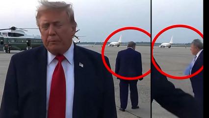  Trump'ın basın a&ccedil;ıklamasındaki gizemli kişi sosyal medyada g&uuml;ndem oldu