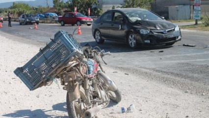 Balıkesir'de otomobil ile &ccedil;arpışan motosikletin s&uuml;r&uuml;c&uuml;s&uuml; hayatını kaybetti