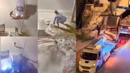 Abisiyle kavga edip otomobille &ccedil;arptı