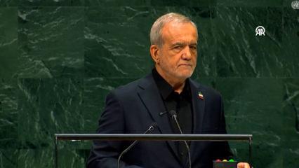 "Asıl ter&ouml;rist onlar" Pezeşkiyan konuştu, ABD heyeti dayanamayıp salonu terk etti
