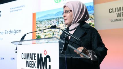 Emine Erdoğan'dan New York'ta iklim ve sıfır atık &ccedil;ağrısı