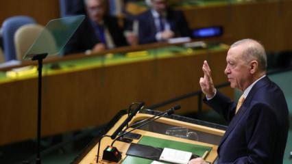 Erdoğan'dan BM'de d&uuml;nyaya Filistin &ccedil;ağrısı: Karşımızda &ouml;ld&uuml;rmeye doyamayan zihniyet var