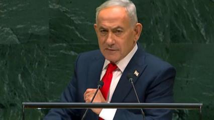 BM K&uuml;rs&uuml;s&uuml;nde yuhalanan Netanyahu'dan T&uuml;rkiye ve Cumhurbaşkanı Erdoğan i&ccedil;in k&uuml;stah s&ouml;zler