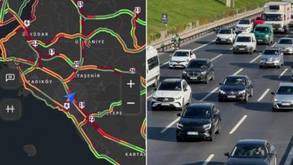 İstanbul&rsquo;da yağış trafiği etkiledi: Anadolu Yakası&rsquo;nda yoğunluk y&uuml;zde 78&rsquo;e ulaştı