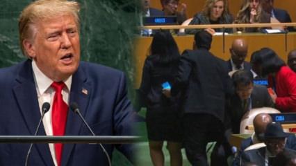Trump konuşurken K&uuml;ba heyeti salonu terk etti