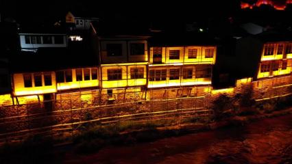Amasya&rsquo;nın tarihi sil&uuml;eti ışıklarla yeniden hayat buldu