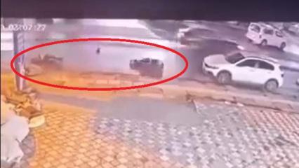 Ankara'da bir kişinin hayatını kaybettiği motosiklet kazası kamerada