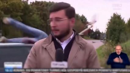 Canlı yayında &ccedil;ifte dehşet: &Ouml;l&uuml;ml&uuml; kaza haberini sunarken yeni bir kaza yaşandı