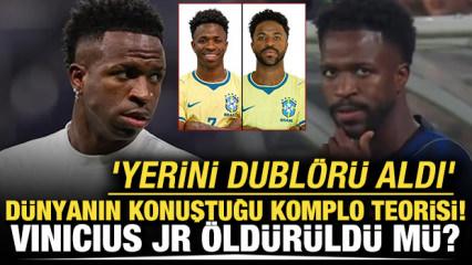 D&uuml;nya bu komplo teorisini konuşuyor! Vinicius Junior &ouml;ld&uuml;r&uuml;ld&uuml; m&uuml;? 'Yerini dubl&ouml;r&uuml; aldı'