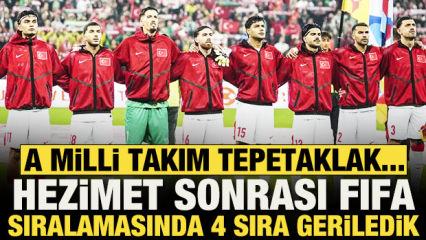 İtalya hezimeti sonrası A Milli Takım tepetaklak... FIFA sıralamasında 4 sıra geri d&uuml;şt&uuml;k