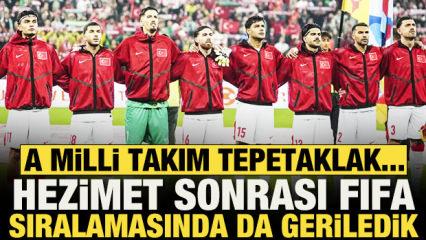 İtalya hezimeti sonrası A Milli Takım tepetaklak... FIFA sıralamasında da geri d&uuml;şt&uuml;k