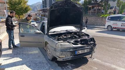 KPSS'ye giren adayın sınav sırasında otomobili yandı!
