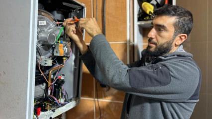 Van&rsquo;da kombi ustalarının kış mesaisi başladı