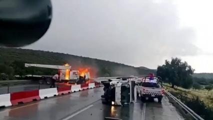 Kaygan yolda kızılca kıyamet koptu!