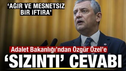 Adalet Bakanlığı'ndan &Ouml;zg&uuml;r &Ouml;zel'e fon cevabı: Mesnetsiz bir iftira