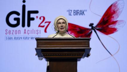 Emine Erdoğan GİF a&ccedil;ılışında konuştu: Kayda ge&ccedil;mek iz bırakmak anlamına gelmiyor