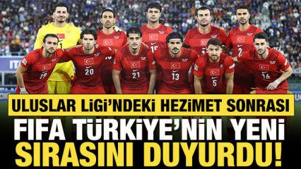 FIFA a&ccedil;ıkladı! Uluslar Ligi'ndeki hezimet sonrası T&uuml;rkiye&rsquo;nin yeni sırası belli oldu