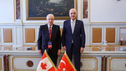 TBMM Başkanı Kurtulmuş, Kanada Avam Meclisi Başkanı Scarpaleggia ile g&ouml;r&uuml;şt&uuml;