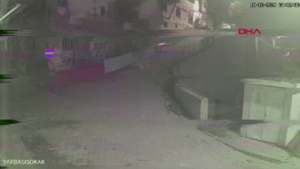 Tokat'ta metruk binada yaşanan &ccedil;&ouml;kme kamerada