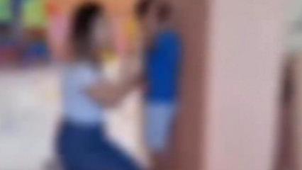 Anaokulunda skandal: 'Annem yok' diye ağlayan &ccedil;ocuğu d&ouml;ven &ouml;ğretmenin g&ouml;r&uuml;nt&uuml;leri