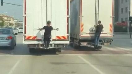 &Ccedil;ocukların tehlikeli oyunu kamerada