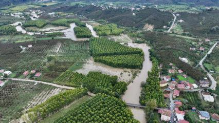 Sakarya'da selin yol a&ccedil;tığı hasar havadan g&ouml;r&uuml;nt&uuml;lendi
