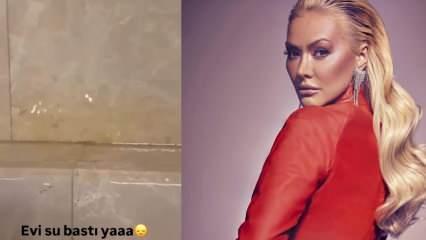 Şarkıcı Aylin &Ccedil;oşkun'un evini su bastı! O anlar kamerada
