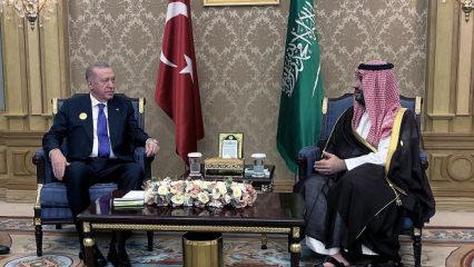 Son dakika... Cumhurbaşkanı Erdoğan, Prens Selman'la g&ouml;r&uuml;şt&uuml;