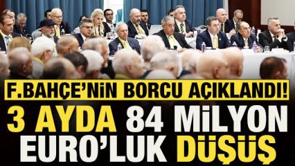 Fenerbah&ccedil;e'nin g&uuml;ncel borcu a&ccedil;ıklandı! 3 ayda 84 milyon euroluk d&uuml;ş&uuml;ş