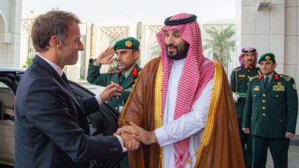 Macron, Riyad'da Prens Selman ile g&ouml;r&uuml;şt&uuml;