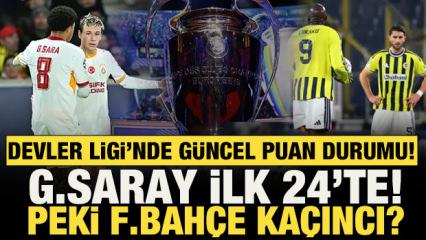 Şampiyonlar Ligi'nde g&uuml;ncel puan durumu! G.Saray ilk 24'te! Peki F.Bah&ccedil;e ka&ccedil;ıncı?