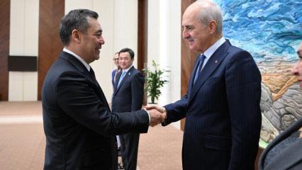 TBMM Başkanı Kurtulmuş, Kırgızistan Cumhurbaşkanı Caparov tarafından kabul edildi