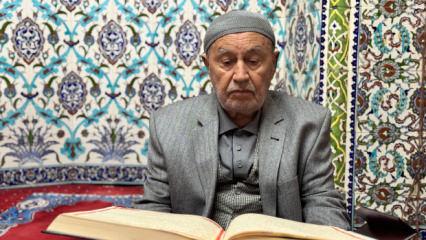 Karab&uuml;k'te imrendiren &ccedil;aba! Kurs y&uuml;z&uuml; g&ouml;rmeden 87 yaşında hafız oldu