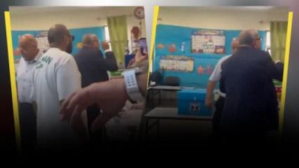Arap parti lideri Ahmed Tayyib İsrailli sandık g&ouml;revlisine ayar verdi: 'Otur yerine otur!'