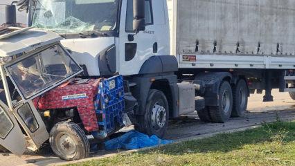 Tokat'ta askeri malzeme taşıyan tır trakt&ouml;rle &ccedil;arpıştı: 2 &ouml;l&uuml;