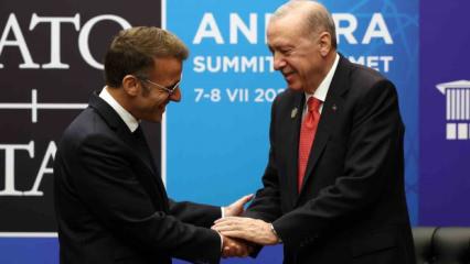 Cumhurbaşkanı Erdoğan, Macron ile g&ouml;r&uuml;şt&uuml;