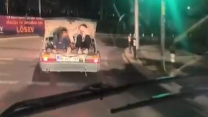 K&uuml;&ccedil;&uuml;k&ccedil;ekmece'de kaydedildi! 2 &ccedil;ocuğun canı, akan trafikte bagajda