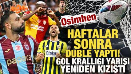 Osimhen, haftalar sonra duble yaptı! S&uuml;per Lig'de gol krallığı yarışı kızıştı