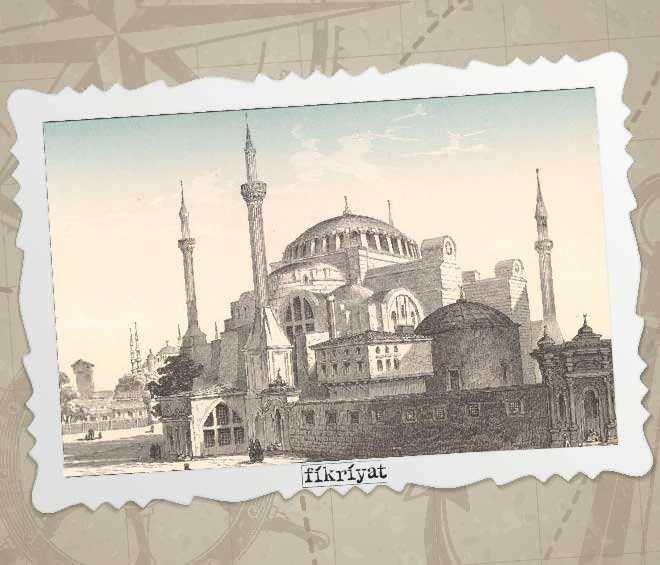 <p>ŞAH VE GEDA</p>

<p>"Şehr içinde sipihr gibi bülend</p>

<p>Vardır bir makam-ı bîmânend</p>

<p>Ayasofya'dır ona nâm-ı şerif</p>

<p>Olmaz onun gibi makam-ı latîf</p>

<p>Nitekim şeyh-i pâk-i kutb-ı zamân</p>

<p>Ayağına akar su gibi cihân</p>

<p>Halk-ı âlem duasına muhtâç</p>

<p>Kubbeden var başında bir ulu tâç"</p>

<p>Taşlıcalı Yahya Bey</p>
