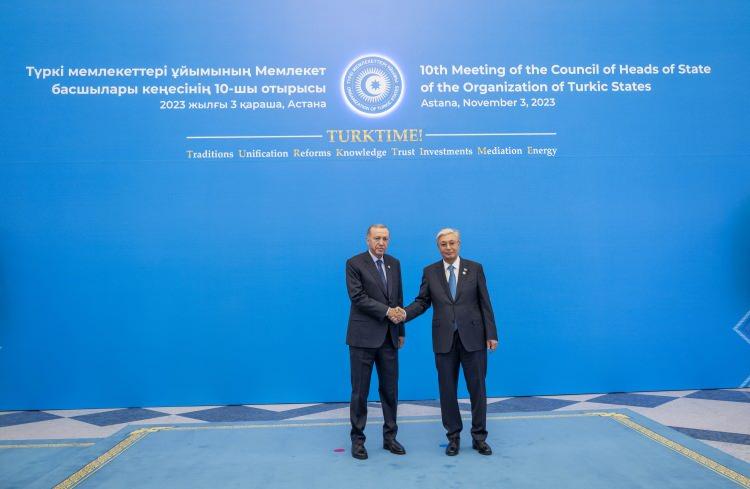 <p>Cumhurbaşkanı Erdoğan, burada Kazakistan Cumhurbaşkanı <a href=