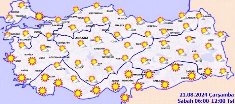 <p>Yağışların; Bolu, Karabük ve Kastamonu çevrelerinde yerel kuvvetli olması bekleniyor.</p>