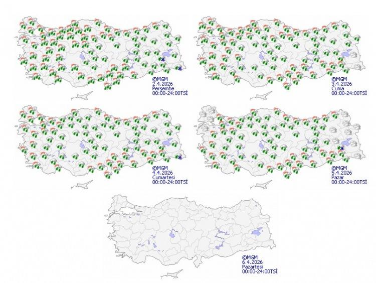 <p>Hava sıcaklıkları ise 6 Nisan itibarıyla &uuml;lke genelinde mevsim normallerine yaklaşacak.</p>
