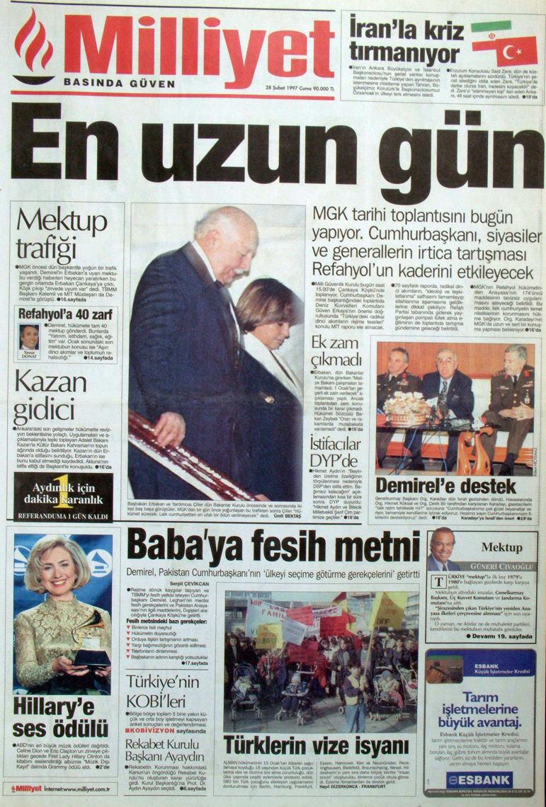 28 Şubat 1997 Milliyet