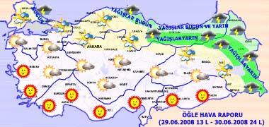 Hava durumu haritası 29.06.2008 Pazar