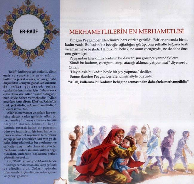 Çocuklar için Allah'ın Güzel İsimleri Esma-i Hüsna kitabından sayfa örnekleri
