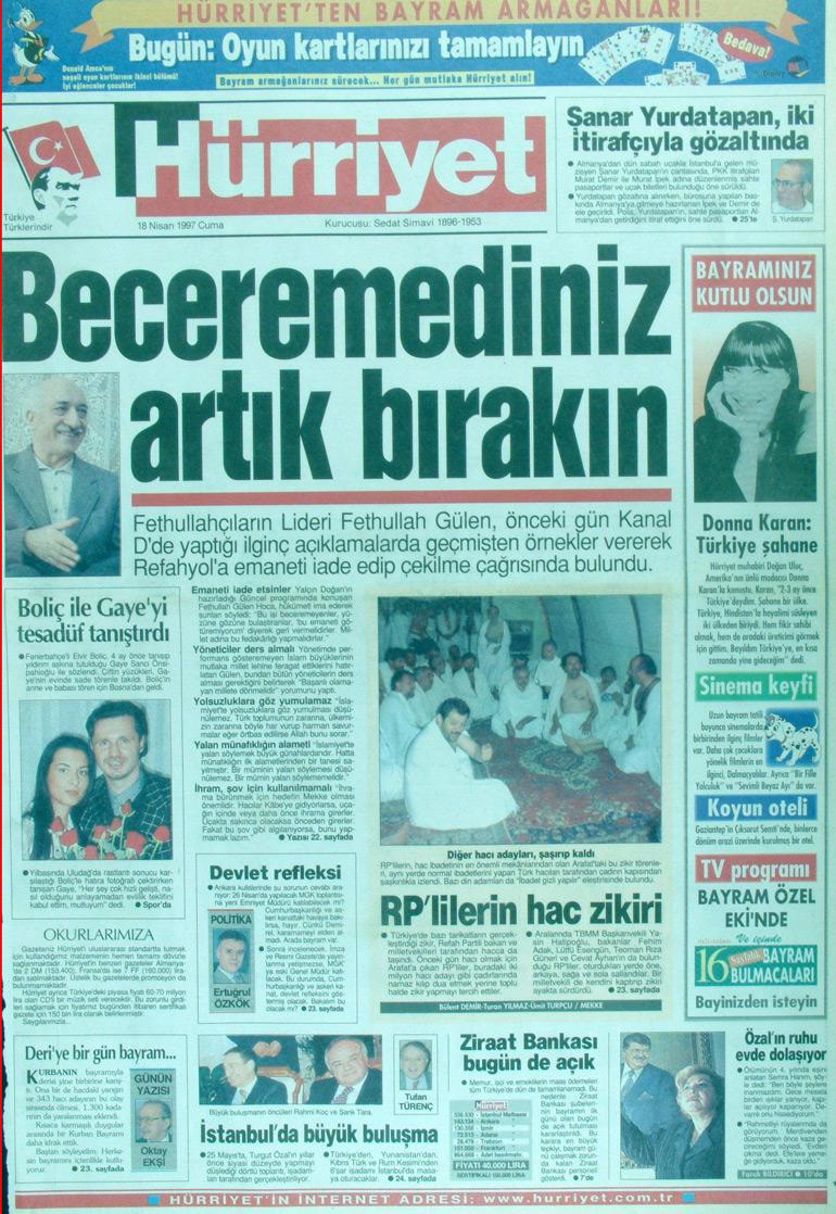 18 Nisan 1997 Hürriyet