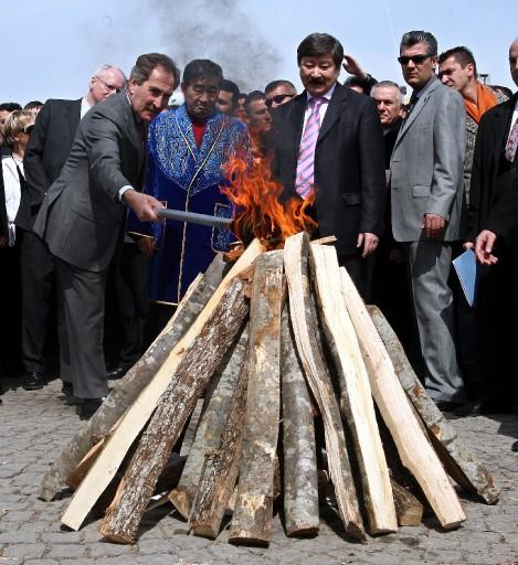 Dün gece başlayan Nevruz Bayramı kutlamaları çerçevesinde Ankara'da Atatürk Kültür Merkezi bahçesinde resmi tören yapıldı. Kültür ve Turizm Bakanı Ertuğrul Günay ve ABD Büyükelçisi Jeffrey yumurta tokuşturdu ve ateşin üstünden atladı.