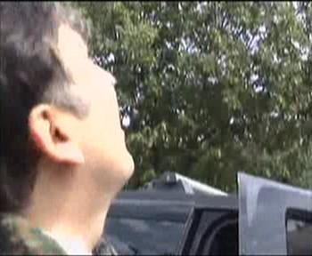Gürcistan Cumhurbaşkanı Mihail Saakaşvili Gori'de korku dolu anlar yaşadı.