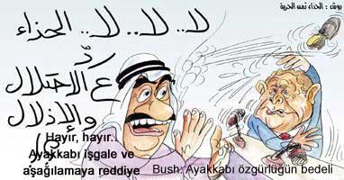El Zeydi'nin Bush'a fırlattığı ayakkabı Arap basınında geniş yer buldu